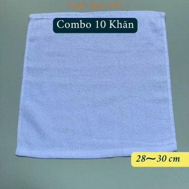 Combo 10 khăn lau 100% cotton 30x30cm thấm nước mỏng nhẹ lau bàn bếp - 49.000đ 6