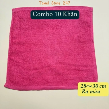 Combo 10 khăn lau 100% cotton 30x30cm thấm nước mỏng nhẹ lau bàn bếp - 49.000đ 9