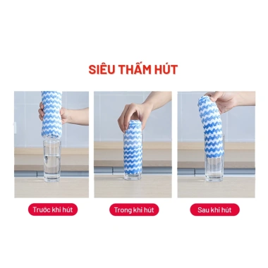 Combo 10 khăn lau bếp 2 mặt siêu thấm 25x25cm - Khăn lau chén bát đa năng, sạch mạnh, giá chỉ 22.000₫