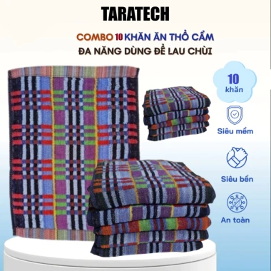 Combo 10 Khăn Lau Bếp Cotton Thấm Hút Nhanh Thổ Cẩm Siêu Bền Nhiều Cỡ Giá 23.520