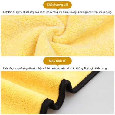 Combo 10 khăn lau đa năng Microfiber 2 lớp mềm mịn Siêu thấm, lau ô tô, xe máy, vệ sinh nhà 3