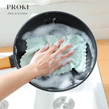 Combo 10 khăn lau đa năng PROKI KITCHEN 2 mặt siêu thấm nước, siêu hút, bếp & nhà 5