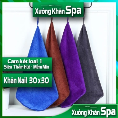 Combo 10 khăn lau tay, lau bàn, lau bếp KT 30x30, móc quai treo, siêu rẻ 45.000