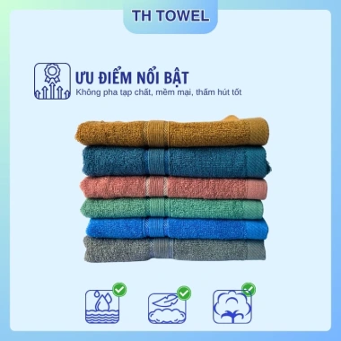 Combo 10 Khăn Mặt Cotton 30x50cm Siêu Thấm Hút, Mềm Mịn Cho Da - Giá 68.999đ 2