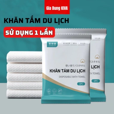 Combo 10 Khăn Tắm Du Lịch 1 Lần Cellulose Phân Hủy Sinh Học Thấm Hút Mạnh Khô Nhanh Giá 45.000