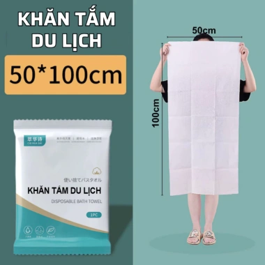 Combo 10 Khăn Tắm Du Lịch 1 Lần Cellulose Phân Hủy Sinh Học Thấm Hút Mạnh Khô Nhanh Giá 45.000