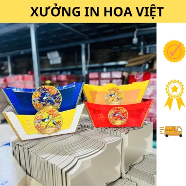 Combo 10 khay thuyền Xuân An Nhiên - mẫu mới sang trọng, dày dặn, hot trend 2.026, dùng đóng giỏ, giá ưu đãi 157.764 VND