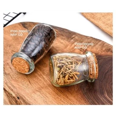 Combo 10 lọ hũ thủy tinh nắp gỗ - Đựng puding, dáng lùn cao, giảm còn 58.000₫