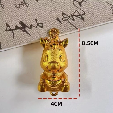 Combo 10 Ngựa Vàng Trang Trí Giỏ Quà Tết - Phụ Kiện Tháp Bánh Nước 2.026 8.5x4cm - Chỉ 65.000 VND