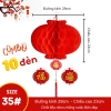Combo 10 quả cầu nilon đỏ treo Tết – Đèn lồng chống thấm, trang trí Tết 10.000 VND