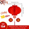 Combo 10 quả cầu nilon đỏ treo Tết – Đèn lồng chống thấm, trang trí Tết 10.000 VND 10