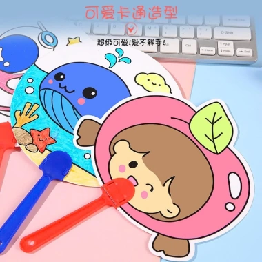 Combo 10 Quạt Giấy Tô Màu Cho Bé - Quà Tặng Học Sinh Họa Cụ Văn Phòng Phẩm Giá Chỉ 20.000 VNĐ
