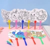 Combo 10 quạt tô màu - Quà tặng học sinh, văn phòng phẩm giá rẻ, chỉ 22.000 VND