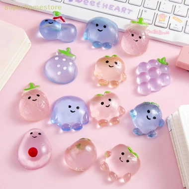 Combo 10 Squishy Trái Cây - Bóp Mềm Chuối Dứa Nho, Giảm Căng Thẳng, Giá Chỉ 29.900₫