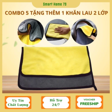 Combo 10 tặng 2 - Khăn lau xe ô tô siêu thấm 23cm, 2 mặt, dùng cho bếp, kính - Giá chỉ 10.800 VND 10
