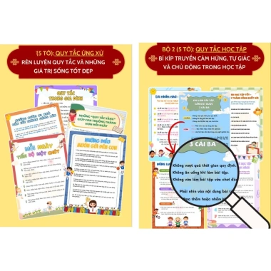 Combo 10 tờ Quy Tắc Gia Đình và Học tập cho Trẻ - Phát triển nhân cách từ 0-6 tuổi, giá ưu đãi 80.000₫