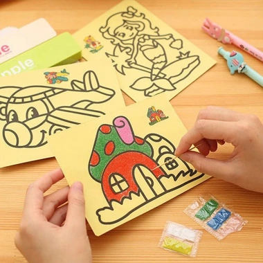 Combo 10 Tranh Cát Màu Khổ To - Sáng Tạo Cho Bé, Văn Phòng Phẩm Rẻ 29.800₫ 3