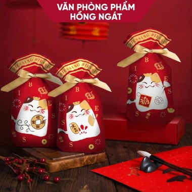 Combo 10 Túi Đựng Quà Mini Tết Dây Nơ Buộc Dễ Thương Túi Gói Quà Tặng Học Sinh Cuối Kỳ TET04 Giá Ưu Đãi 29.000 VND 9