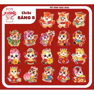Combo 100 Bao Lì Xì 2.026 Chibi Dày Phản Quang Tết 2.026 Chipi Cực Cute - 23.500 VND