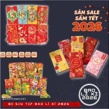 Combo 100 Bao Lì Xì Truyền Thống Bánh Ngọ 2.026 Nhiều Mẫu Đẹp Chọn Theo Chủ Đề 9