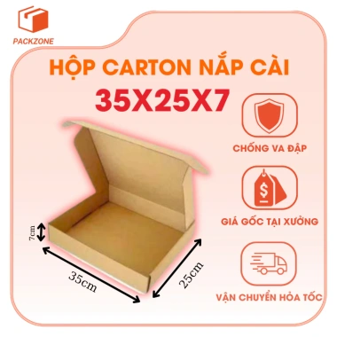 Combo 100 Hộp Carton Nắp Gài 35x25x7 Đựng Quần Áo, Sách Vở – Giá Rẻ, Chắc Chắn PACKZONE Combo 100 Hộp Carton Nắp Gài 35x25x7 Đựng Quần Áo, Sách Vở – Giá Rẻ, Chắc Chắn PACKZONE
