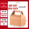 Combo 100 Hộp Giấy KRAFT Dáng Gài Quai Xách 21x11x10 - Đựng Bánh, Kẹo, Đồ Ăn cho Nhà Hàng, Khách Sạn Cao Cấp