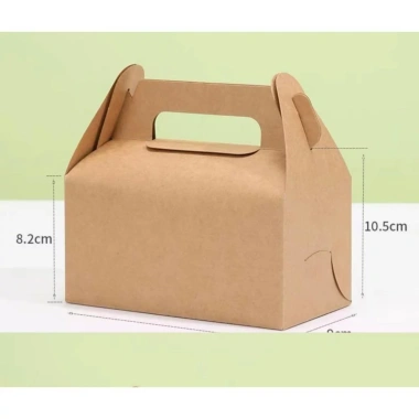 Combo 100 Hộp Giấy KRAFT Dáng Gài Quai Xách 21x11x10 - Đựng Bánh, Kẹo, Đồ Ăn cho Nhà Hàng, Khách Sạn Cao Cấp
