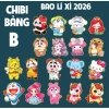 Combo 100 Lì Xì Chipi Bình Ngọ 2.026 - Giá chỉ 34.000đ, tiết kiệm, chuẩn Tết 4