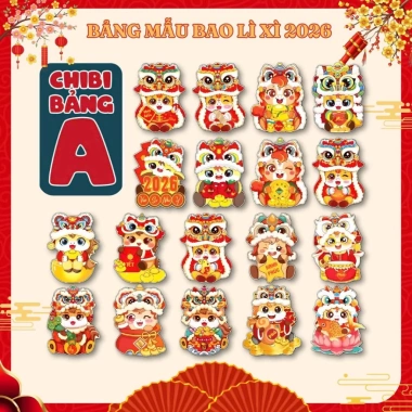 Combo 100 Lì Xì Chipi Phản Quang 2.026 Tết Bính Ngọ - Siêu Giá 18.000đ