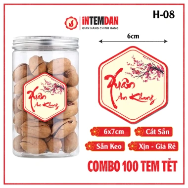 Combo 100 Tem Tết Lục Giác VINH LIEN Decal Giấy Dán Giỏ Quà Dưa Hồng Giá 97.000₫ 5