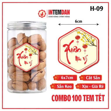 Combo 100 Tem Tết Lục Giác VINH LIEN Decal Giấy Dán Giỏ Quà Dưa Hồng Giá 97.000₫ 6