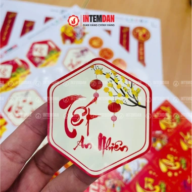Combo 100 Tem Tết Lục Giác VINH LIEN Decal Giấy Dán Giỏ Quà Dưa Hồng Giá 97.000₫ 7