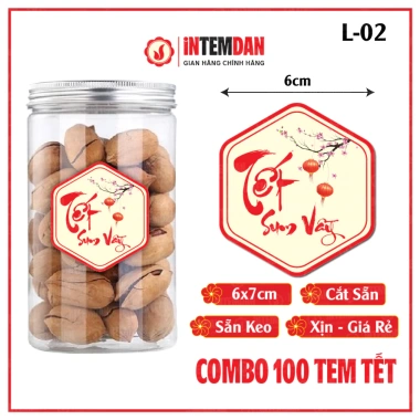 Combo 100 Tem Tết Lục Giác VINH LIEN Decal Giấy Dán Giỏ Quà Dưa Hồng Giá 97.000₫ 10