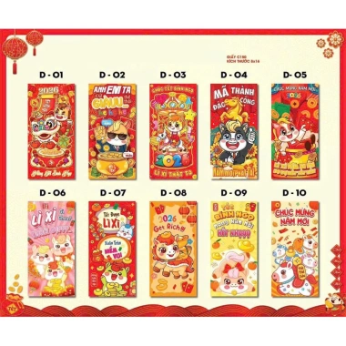 Combo 10c Bao Lì Xì Tết 2.026 - 20 Bao Lì Xì Bánh Ngọt Mẫu Mới Trend Giá 12.000 VND 2