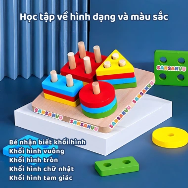 Combo 11 món đồ chơi gỗ Montessori - Tăng trí thông minh cho bé, chỉ 39.000 VND 2