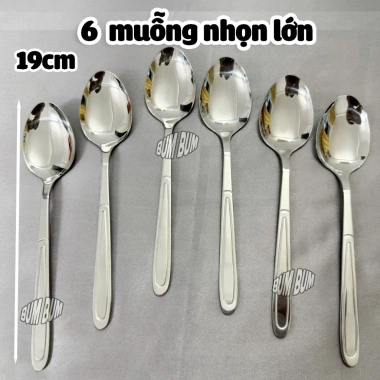 Combo 12 cây inox cao cấp 6 nĩa và 6 thìa ăn cơm tấm không rỉ an toàn 89.000 VND 3