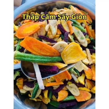 Combo 1Kg Rau Củ Thập Cẩm Sấy Giòn Nguyên Miếng - Hàng Loại 1 Xuất Khẩu, Không Chất Bảo Quản, Giá Ưu Đãi 43.900 VND