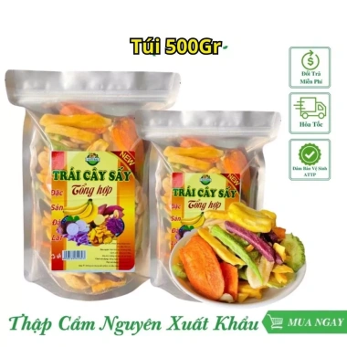 Combo 1Kg Rau Củ Thập Cẩm Sấy Giòn Nguyên Miếng - Hàng Loại 1 Xuất Khẩu, Không Chất Bảo Quản, Giá Ưu Đãi 43.900 VND