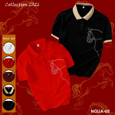 Combo 2 áo thun polo Tết Bình Ngọ 2.026 mẫu NGƯA08 CVC cá sấu size M-4XL 122.360đ 5
