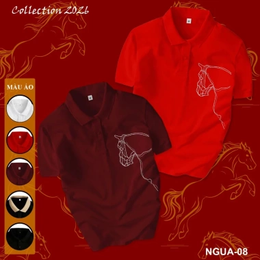 Combo 2 áo thun polo Tết Bình Ngọ 2.026 mẫu NGƯA08 CVC cá sấu size M-4XL 122.360đ 6