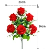 Combo 2 Cành 6 Bông Hồng Cao 36cm - Cành Hoa Giả Trang Trí Nhà, Đám Cưới, Giá 49k 2
