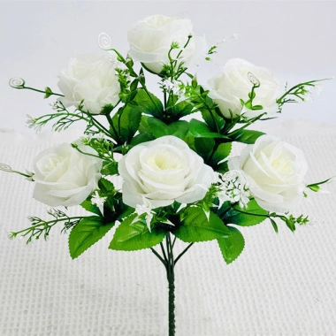 Combo 2 Cành 6 Bông Hồng Cao 36cm - Cành Hoa Giả Trang Trí Nhà, Đám Cưới, Giá 49k 6