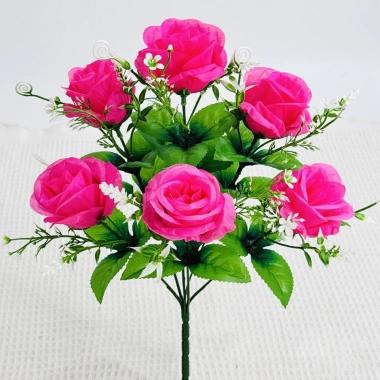 Combo 2 Cành 6 Bông Hồng Cao 36cm - Cành Hoa Giả Trang Trí Nhà, Đám Cưới, Giá 49k 8