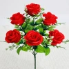 Combo 2 Cành 6 Bông Hồng Cao 36cm - Cành Hoa Giả Trang Trí Nhà, Đám Cưới, Giá 49k 9