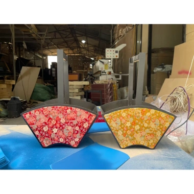 Combo 2 giỏ quạt - Set giỏ quà Tết 2.026 khay đẹp, dán gấm chắc chắn, giảm còn 200.000đ