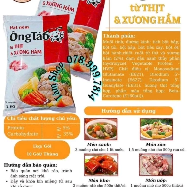 Combo 2 Gói Hạt Nêm Ông Táo 1kg - Giá Gốc 99.199, Giảm còn 79.999, Thêm Hương Vị