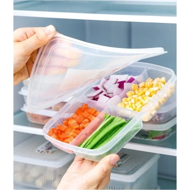 Combo 2 hộp nhựa 4 ngăn + khay ăn dặm chia ngăn nắp tiện lợi - Giá chỉ 26.700₫