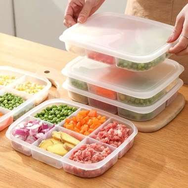 Combo 2 hộp nhựa 4 ngăn + khay ăn dặm chia ngăn nắp tiện lợi - Giá chỉ 26.700₫
