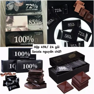 Combo 2 hộp Socola Đen 100% Nguyên Chất Không Đường YIKANONG 120gr Giá chỉ 17.000 VND 9