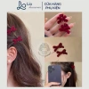 Combo 2 Kẹp Tóc Mini Lio Nhung Nơ Đỏ Đen Sang Trọng – Giá chỉ 12.000đ, Thời Trang Đi Chơi Tết